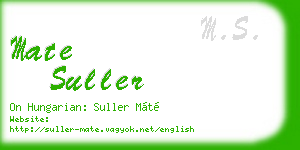 mate suller business card