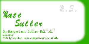 mate suller business card
